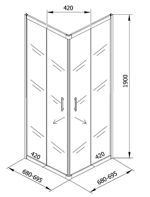 Душевой уголок Kolpa San Q-line TKK 70