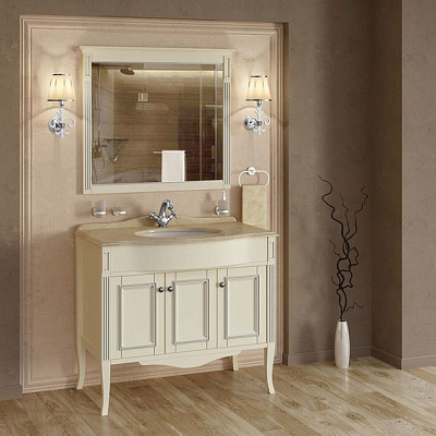 Тумба с раковиной Timo Aura 100 M-R 9001/silver