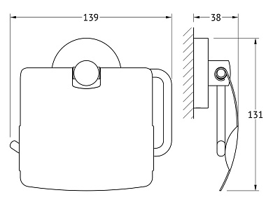 Держатель туалетной бумаги Ellux Elegance ELE 066 с крышкой