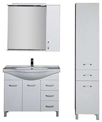 Тумба с раковиной Aquanet Глория 100 белая