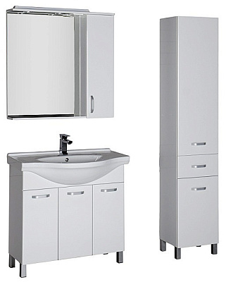 Тумба с раковиной Aquanet Глория 90 белая