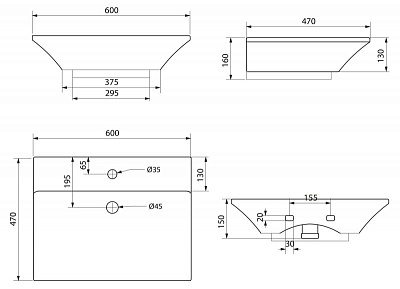 Чаша для раковины BelBagno Regina BB104L