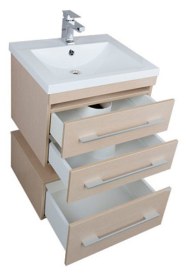 Тумба с раковиной Aquanet Нота 58 светлый дуб