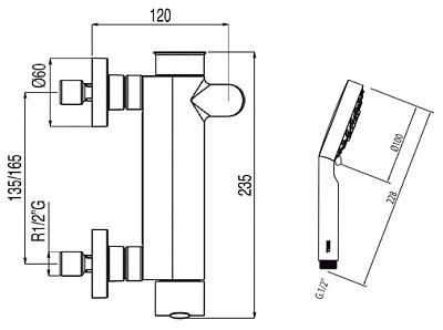 Смеситель Tres Lex-tres 181474 для ванны с душем