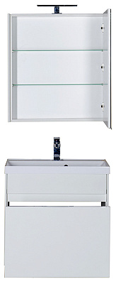 Тумба с раковиной Aquanet Латина 70 1 ящик белая