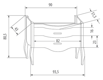 Тумба с раковиной Eban Sonia 95 орех