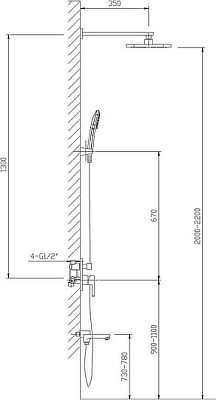 Душевая система встроенная Timo Selene SX-3069/00SM (1013) хром