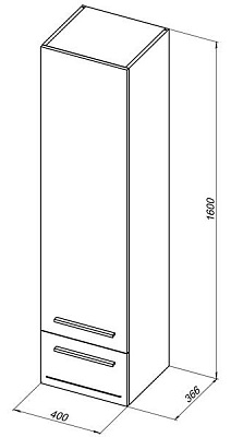 Шкаф-пенал Aquanet Нота венге