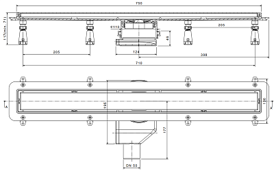 Confluo Premium Gold Line 750 Линейный трап PESTAN