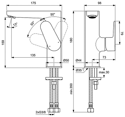 Смеситель для раковины Ideal Standard CERAFINE O BC555XG