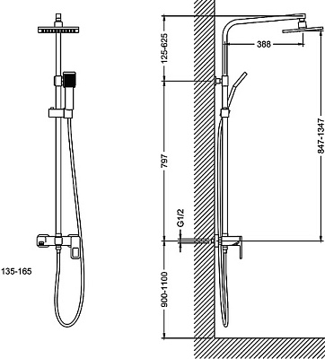 Душевая система Timo Sahara SX-1115/00 new хром