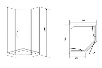 Душевой уголок Timo BY-839 90F матовый