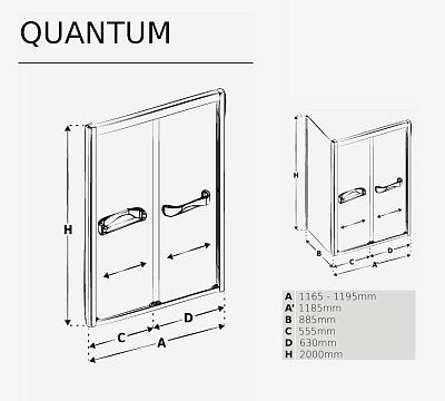 Стенка New Trendy Quantum 90x200
