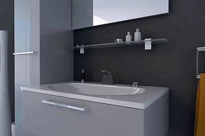 Тумба с раковиной De Aqua Квадро 2 (90 см)