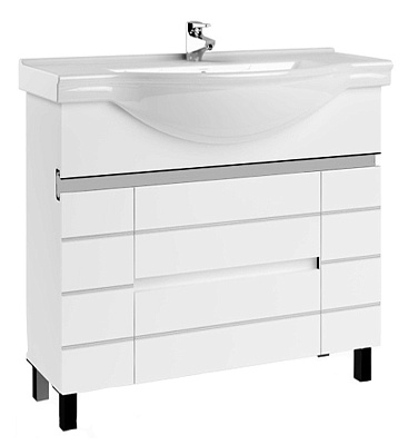 Тумба с раковиной Aquanet Доминика 100 белая