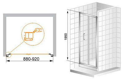 Душевая дверь в нишу Cezares Anima BS 80 C Cr