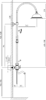 Душевая система Timo Adelia SX-6010/04 черный антик