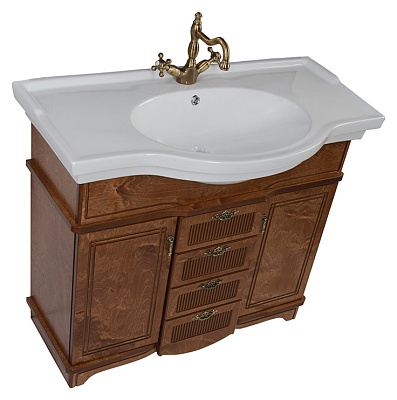 Тумба с раковиной Aquanet Луис 100 NEW темный орех