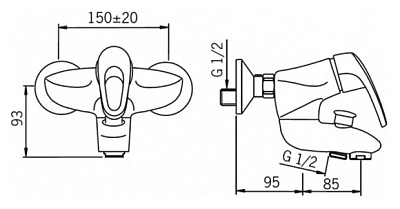 Смеситель Oras Safira 1072X для ванны с душем
