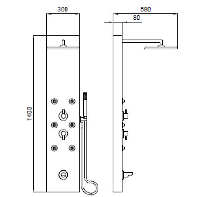 Душевая панель Kolpa San City 3FT