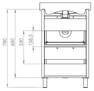 Тумба с раковиной Aquanet Гретта 60  2 ящика венге