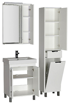 Тумба с раковиной Aquanet Гретта 60  2 двери белая