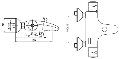 Термостат Jacob Delafon Stomb E71071-CP для ванны с душем
