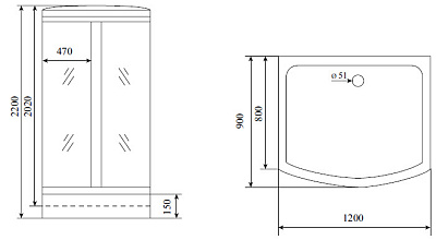 Душевая кабина Timo Standard T-1115