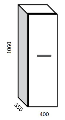 Шкаф-пенал Cezar Bonus 40 черный L