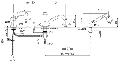 Смеситель Fima Carlo Frattini Lamp F3314CR на борт ванны
