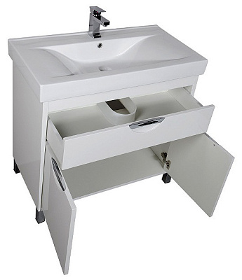 Тумба с раковиной Aquanet Гретта 90 белая