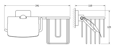 Держатель освежителя воздуха Ellux Avantgarde AVA 069 с держателем туалетной бумаги