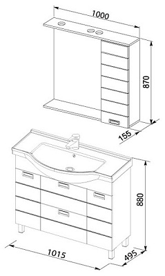 Мебель для ванной Aquanet Сити 100 белая