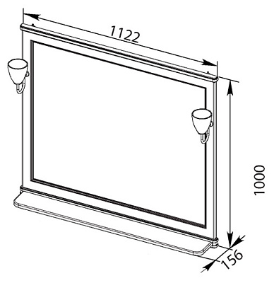 Зеркало Aquanet Валенса 110 черный краколет/серебро