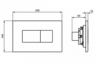 Клавиша смыва Ideal Standard Solea P2 R0110A6 Черная матовая