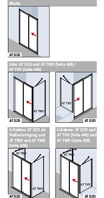 Душевая дверь в нишу Kermi Atea AT D2D 12018VAK 120 см