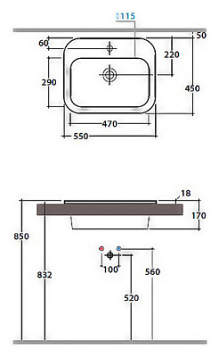 Раковина Globo Stone SSN55.BI