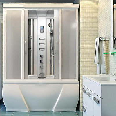 Душевой бокс Triton Альфа (стекло с вертик. полосками)