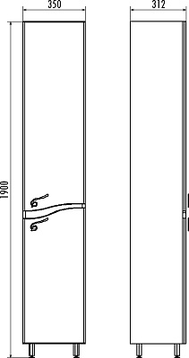 Шкаф-пенал ASB-Mebel Терни 35