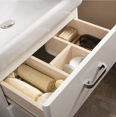 Мебель для ванной ASB-Mebel Флоренция 65 Массив ясеня белая патина серебро