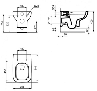 Подвесной унитаз Ideal Standard I.life A T471701