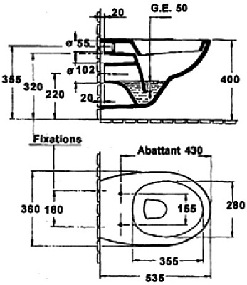 Унитаз подвесной Jacob Delafon Patio E4187