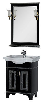 Мебель для ванной Aquanet Валенса 70 черный краколет/серебро