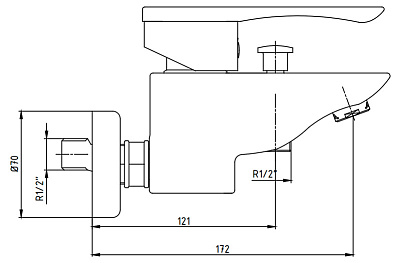 Смеситель E.C.A. Mix Z 102102358 для ванны с душем