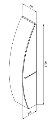 Шкаф-пенал De Aqua Эскалада 35 L закрытый