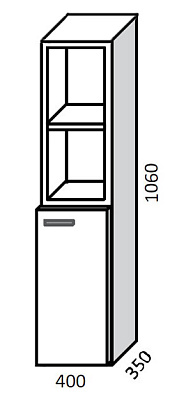 Шкаф-пенал Cezar Bonus 40 открытый белый R