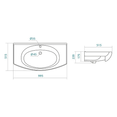 Раковина мебельная ASB-Mebel 17356
