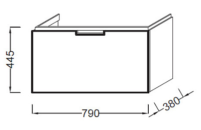 Тумба с раковиной Jacob Delafon Reve 80 белый бриллиант 1 ящик