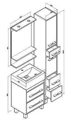Мебель для ванной Бриклаер Чили 55 светлая лиственница