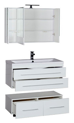 Тумба Aquanet Нота 100 подкатная белая